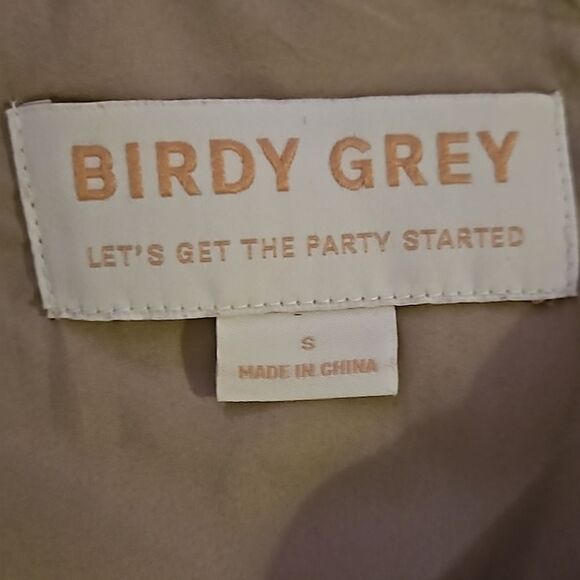 Birdy Grey Gold Satiny Maxi Gown size Small - Picture 10 of 14